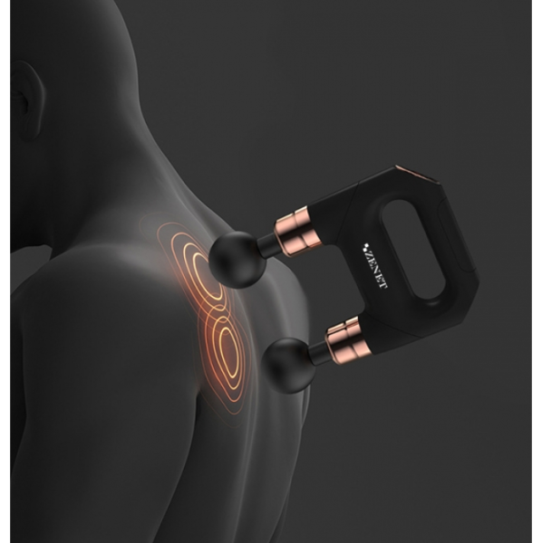 Перкуссионный массажер для тела 4в1 и с двумя массажными головками / Компактный ударный массажер-пистолет